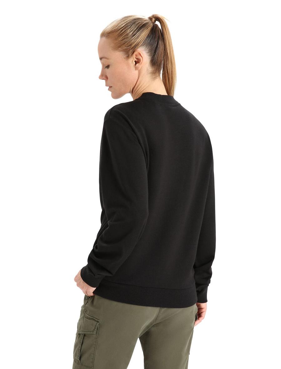 Sweats Icebreaker Merino Crush Long Sleeve Femme Noir | FR 1620ILHS